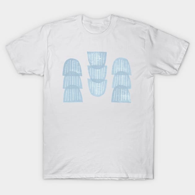 Light Blue Half Moons in Towers T-Shirt by ellenmueller